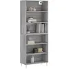vidaXL Buffet gris béton 69,5x32,5x180 cm bois d'ingénierie