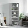 vidaXL Buffet gris béton 69,5x32,5x180 cm bois d'ingénierie