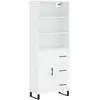 vidaXL Buffet haut Blanc 69,5x34x180 cm Bois d'ingénierie