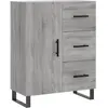 vidaXL Buffet haut Sonoma gris 69,5x34x180 cm Bois d'ingénierie