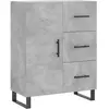 vidaXL Buffet haut Gris béton 69,5x34x180 cm Bois d'ingénierie