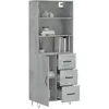 vidaXL Buffet haut Gris béton 69,5x34x180 cm Bois d'ingénierie