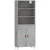 vidaXL Buffet haut Gris béton 69,5x34x180 cm Bois d'ingénierie