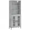 vidaXL Buffet haut Gris béton 69,5x34x180 cm Bois d'ingénierie