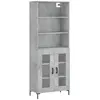 vidaXL Buffet haut Gris béton 69,5x34x180 cm Bois d'ingénierie