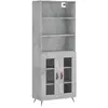 vidaXL Buffet haut Gris béton 69,5x34x180 cm Bois d'ingénierie