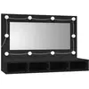 vidaXL Armoire à miroir avec LED noir 90x31,5x62 cm