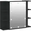 vidaXL Armoire à miroir avec LED noir 70x16,5x60 cm