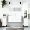 vidaXL Armoire de bain avec miroir blanc brillant bois d'ingénierie
