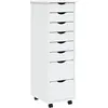 vidaXL Armoire roulante avec tiroirs MOSS blanc bois de pin solide