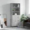 vidaXL Buffet haut Gris béton 69,5x34x180 cm Bois d'ingénierie