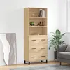 vidaXL Highboard chêne Sonoma 69,5x34x180 cm Matériau dérivé du bois