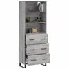 vidaXL Buffet haut Sonoma gris 69,5x34x180 cm Bois d'ingénierie