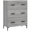 vidaXL Buffet haut Sonoma gris 69,5x34x180 cm Bois d'ingénierie