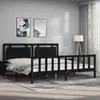 vidaXL Cadre de lit avec tête de lit noir 200x200 cm bois massif