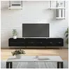 vidaXL Meuble TV noir 150x36x30 cm bois d'ingénierie