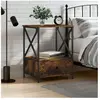 vidaXL Table de chevet chêne fumé 50x41x65 cm bois d'ingénierie