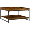 vidaXL Table basse chêne fumé 80x80x45 cm bois d'ingénierie et fer