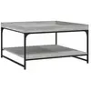 vidaXL Table basse sonoma gris 80x80x45 cm bois d'ingénierie et fer