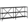 vidaXL Table console noir 180x30x75 cm bois d'ingénierie et fer