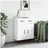 vidaXL Buffet Blanc brillant 69,5x34x90 cm Bois d'ingénierie