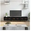 vidaXL Meuble TV noir 150x36x30 cm bois d'ingénierie