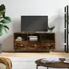 vidaXL Meuble TV chêne fumé 102x36x50 cm bois d'ingénierie