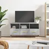vidaXL Meuble TV gris béton 102x36x50 cm bois d'ingénierie