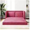 vidaXL Canapé-lit 2 en 1 rouge bordeaux 122x204x55 cm velours