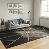 vidaXL Tapis lavable noir et doré 190x300 cm antidérapant