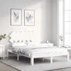 vidaXL Cadre de lit avec tête de lit blanc petit double bois massif