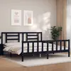 vidaXL Cadre de lit avec tête de lit noir 200x200 cm bois massif