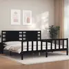 vidaXL Cadre de lit avec tête de lit noir 200x200 cm bois massif