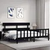 vidaXL Cadre de lit avec tête de lit noir 200x200 cm bois massif