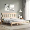 vidaXL Cadre de lit avec tête de lit king size bois massif