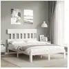 vidaXL Cadre de lit avec tête de lit blanc 140x190 cm bois massif