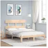 vidaXL Cadre de lit avec tête de lit 140x200 cm bois massif
