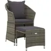 vidaXL Salon de jardin 2 pcs avec coussins Gris Résine tressée