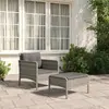 vidaXL Salon de jardin 2 pcs avec coussins Gris Résine tressée
