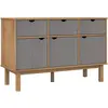 vidaXL Buffet OTTA Marron et gris 114x43x73,5 cm Bois massif pin