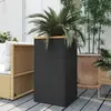 vidaXL Jardinière noir 40x40x80 cm résine tressée