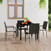 vidaXL Chaises de jardin 4 pcs avec coussins Résine tressée Noir