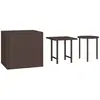 vidaXL Tables d'appoint 3 pcs marron résine tressée