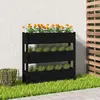 vidaXL Jardinière Noir 112x25x104,5 cm Bois massif de pin