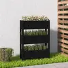 vidaXL Jardinière Noir 77x25x104,5 cm Bois massif de pin