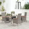 vidaXL Chaises de jardin avec coussins 4 pcs Résine tressée Gris