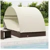 vidaXL Transat 2 places avec toit rond marron 211x112x140 cm