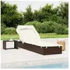 vidaXL Transat avec toit pliable marron 213x63x97 cm résine tressée