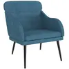 vidaXL Fauteuil Bleu 63x76x80 cm Velours