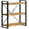vidaXL Bibliothèque 3 niveaux 77x30x80 cm bois massif manguier et fer